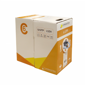 Кабель LANMASTER U/UTP, 4 пары, Кат. 6, с перегородкой, 550Mhz, LSZH, нг(A)-HF, 305 м